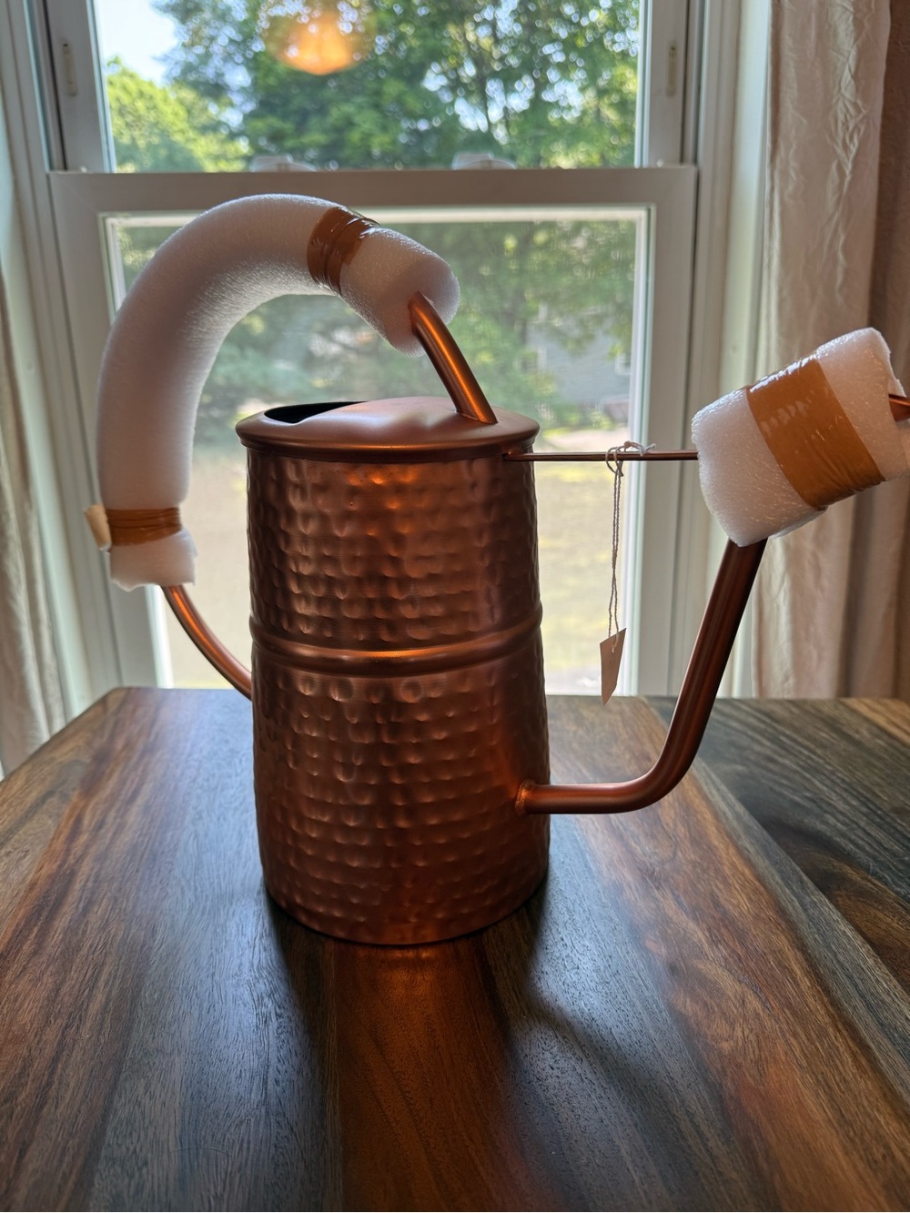 Indoor copper plated steel watering can
